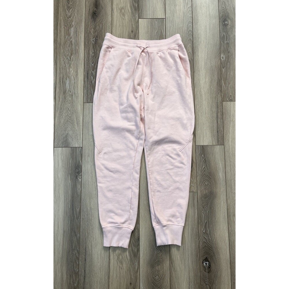 Lululemon Pink Joggers Fleece Sweatpants Drawstring Cuffs Lounge Women’s Sz 8
